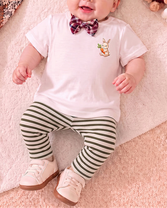 Branded Girl's Tigts White Color with Dark Green stripes GTD-05