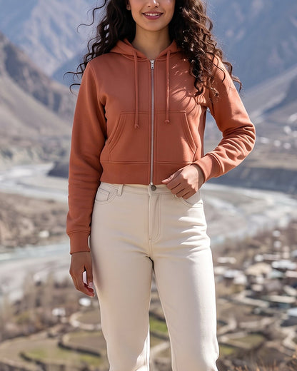 Branded Rusty Rose Women's Cropped Zip-Up Jacket WJ-01