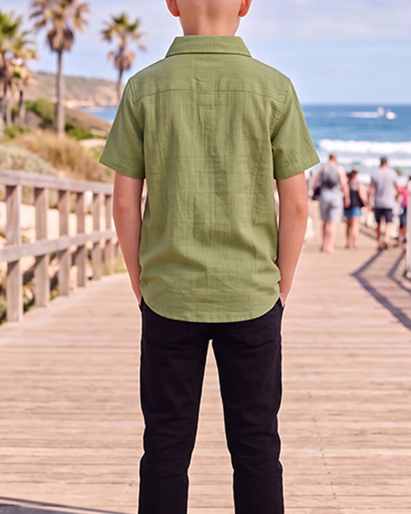 TILTY Branded Boy's Green Color Shirt Half Sleeves BS-09