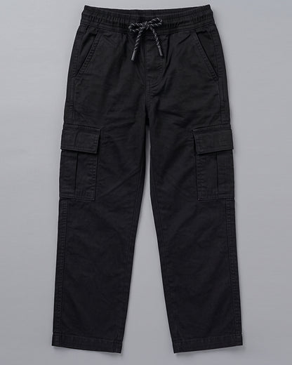 Kids Premium Black Cargo Trousers – Unisex | Soft Cotton Comfort