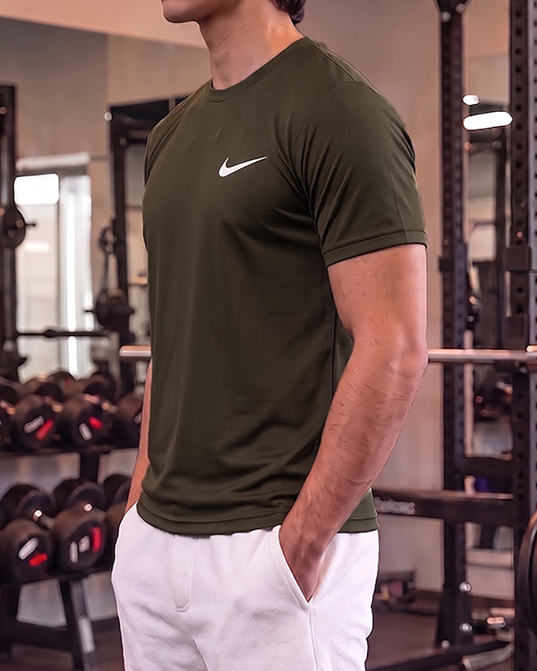 Nikk Branded Men's Essential Performance Athletic T-Shirt -Olive Green MDT-51