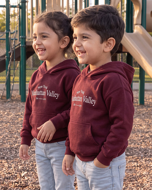 ZARRAA Branded “Manhattan Valley” Premium Kids Hoodie – Maroon KH-02