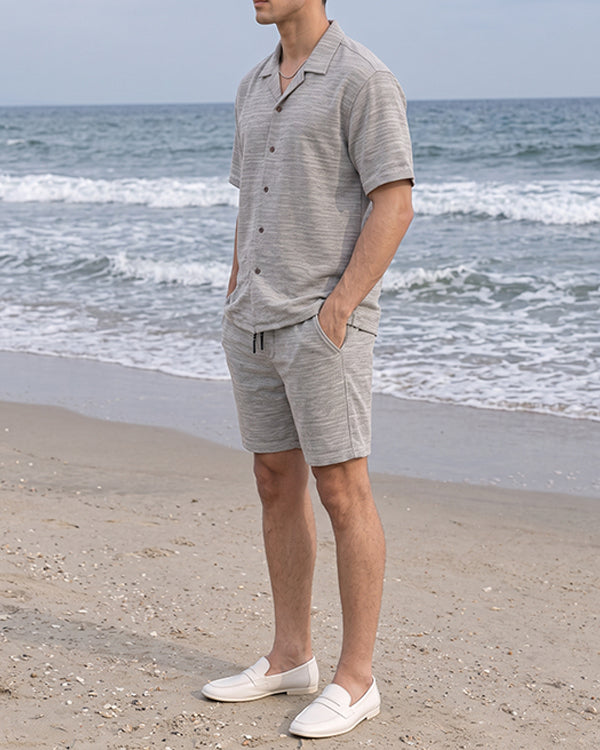 ZARRAA Branded Men's Textured Co-ord Set Grey Color MCDS-06
