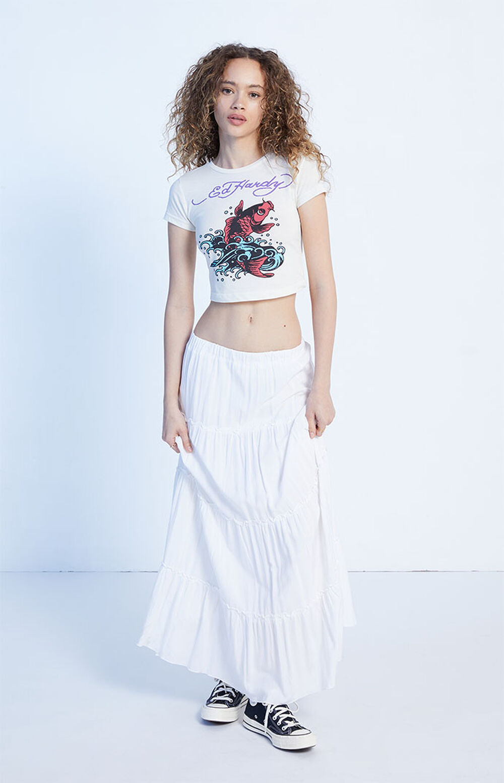 EDHRD Women's White Color Crop-top ED-02