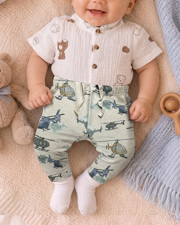Branded Kids Trouser Helicopter printed KUT-08