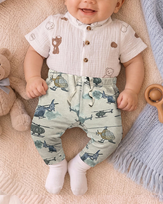 Branded Kids Trouser Helicopter printed KUT-08