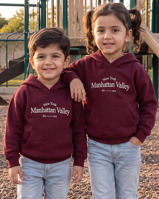 ZARRAA Branded “Manhattan Valley” Premium Kids Hoodie – Maroon KH-02