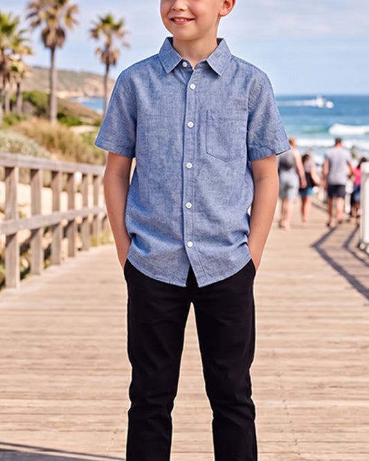 TILTY Branded Boy's Blue Color Shirt Half Sleeves BS-08
