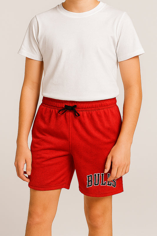NBBA Branded Boy's Polyester Shorts Red Color BST-01