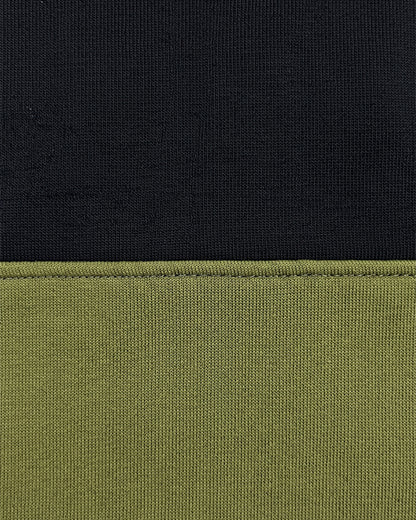 Branded Olive Green & Black Color-Blocked Quarter-Zip Sweatshirt MSWT-02
