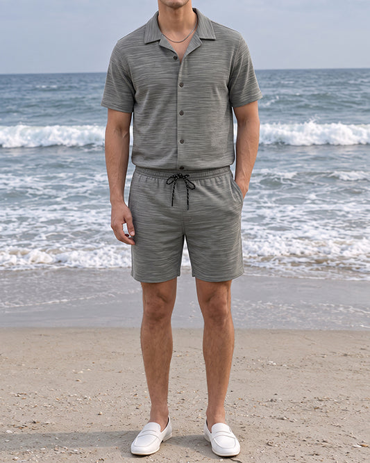 ZARRAA Branded Men's Textured Co-ord Set Green Color MCDS-05