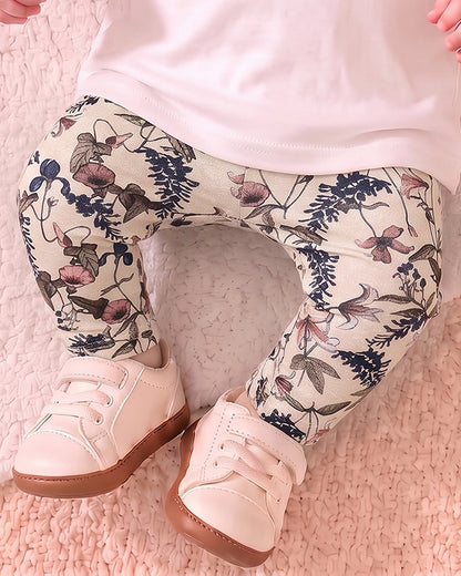 Branded Girl's Tigts Cream Color With Floral Printed GTD-12
