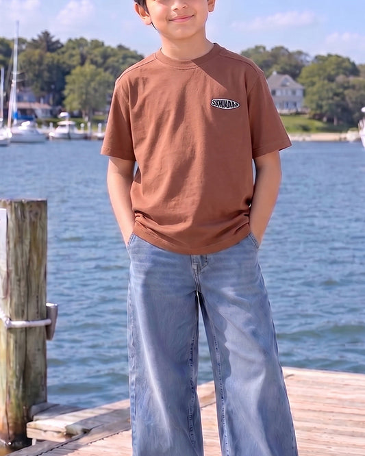 ZARRAA Branded  Boy's Camel Brown Color T-shirt BTS-16