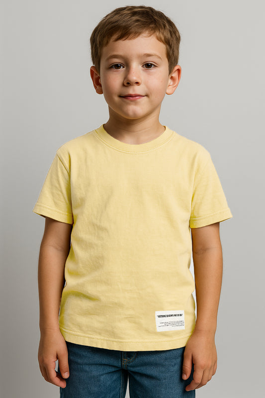ZARRAA Branded  Boy's Cream Color T-shirt BTS-09
