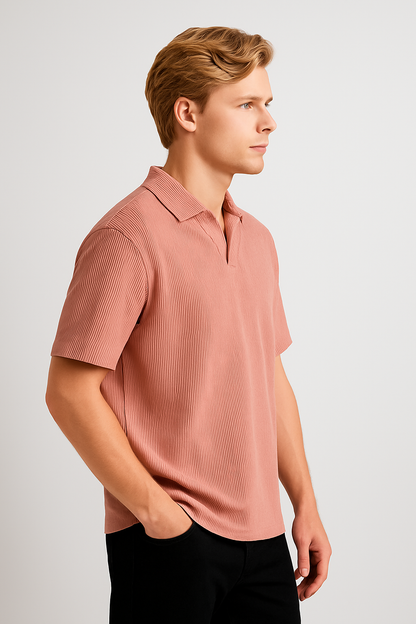 Spark Men's Pink Color Polo T-shirt MPT-02 E-09