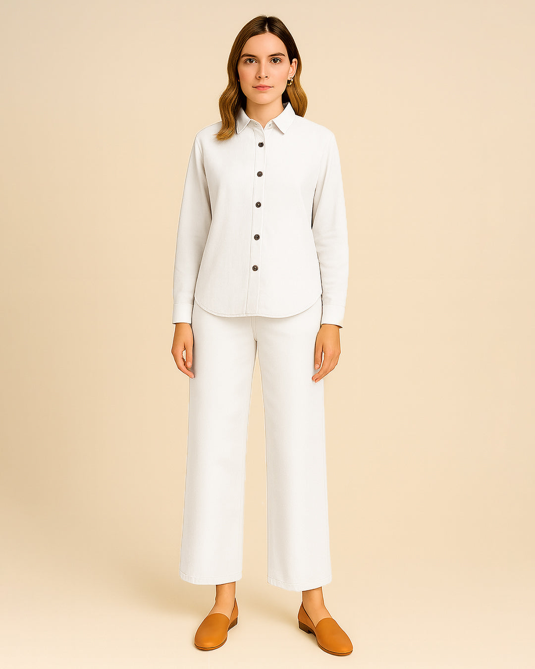 Spark Branded Women’s Premium Co-Ord Set - White WCS-16