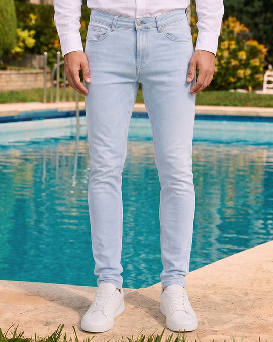 Zelig Branded Men’s Light Blue Slim-Fit Stretch Denim Jeans MJ-14