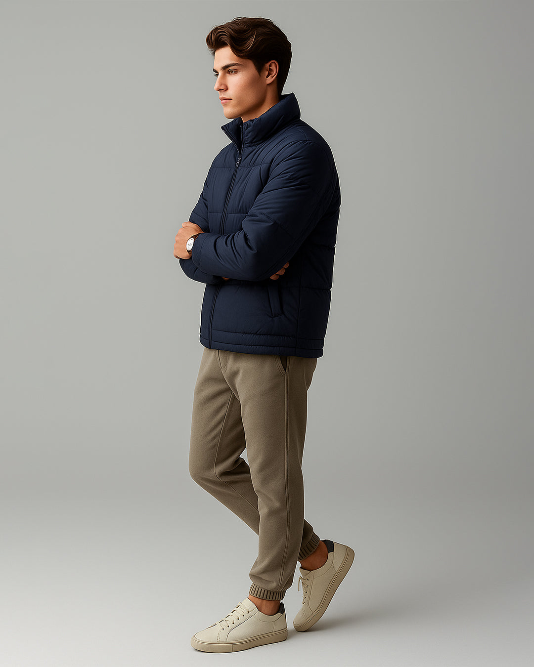 ZELIG Branded Men’s Premium Puffer Jacket – Navy Blue MWJ-07