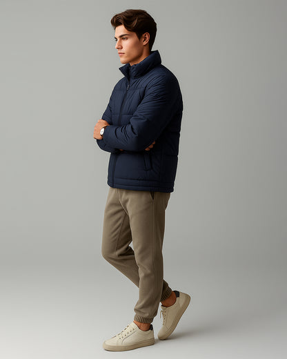 ZELIG Branded Men’s Premium Puffer Jacket – Navy Blue MWJ-07
