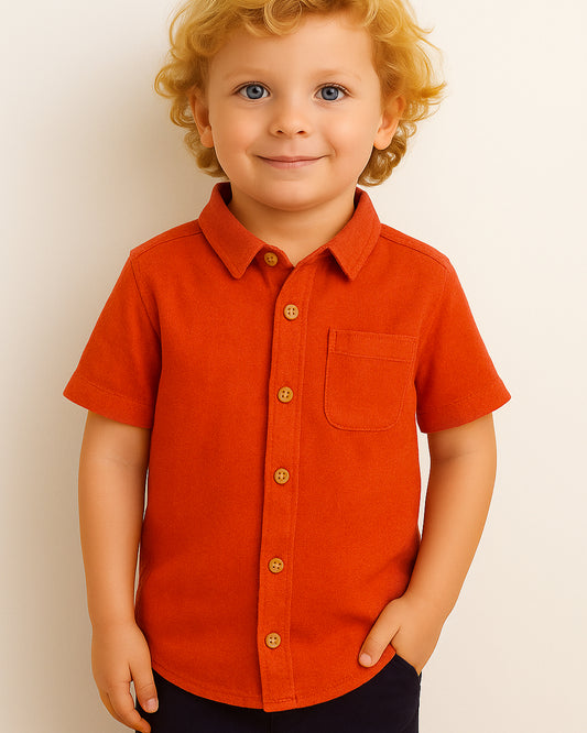 Branded Boy's Burnt Orange Color Shirt BS-03
