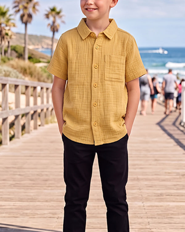 TILTY Branded Boy's Brown Color Shirt Half Sleeves BS-07