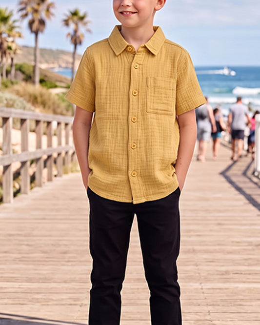 TILTY Branded Boy's Brown Color Shirt Half Sleeves BS-07