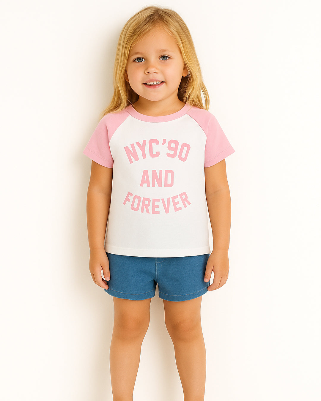ZARRAA Branded Girl's T-shirt White & Pink Color GTS-03