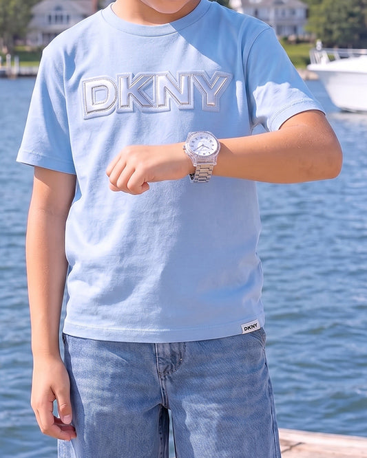 DKN Branded Boy's Sky Blue T-Shirt BTS-23