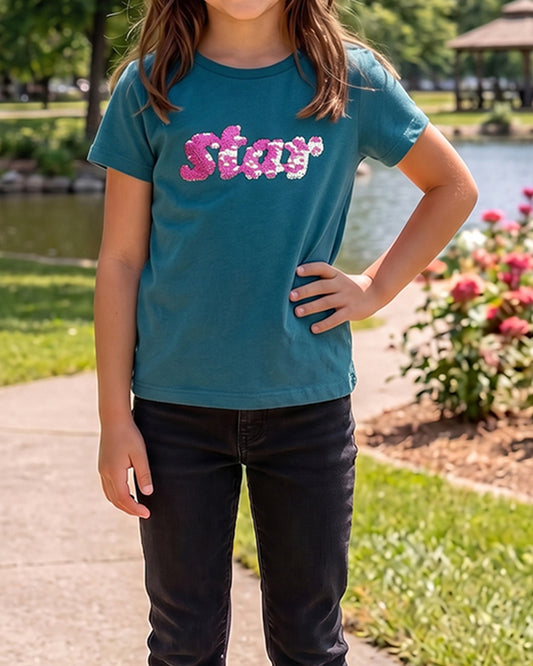 Pepprets Branded Girl's T-shirt Bubble Green Color GTS-06