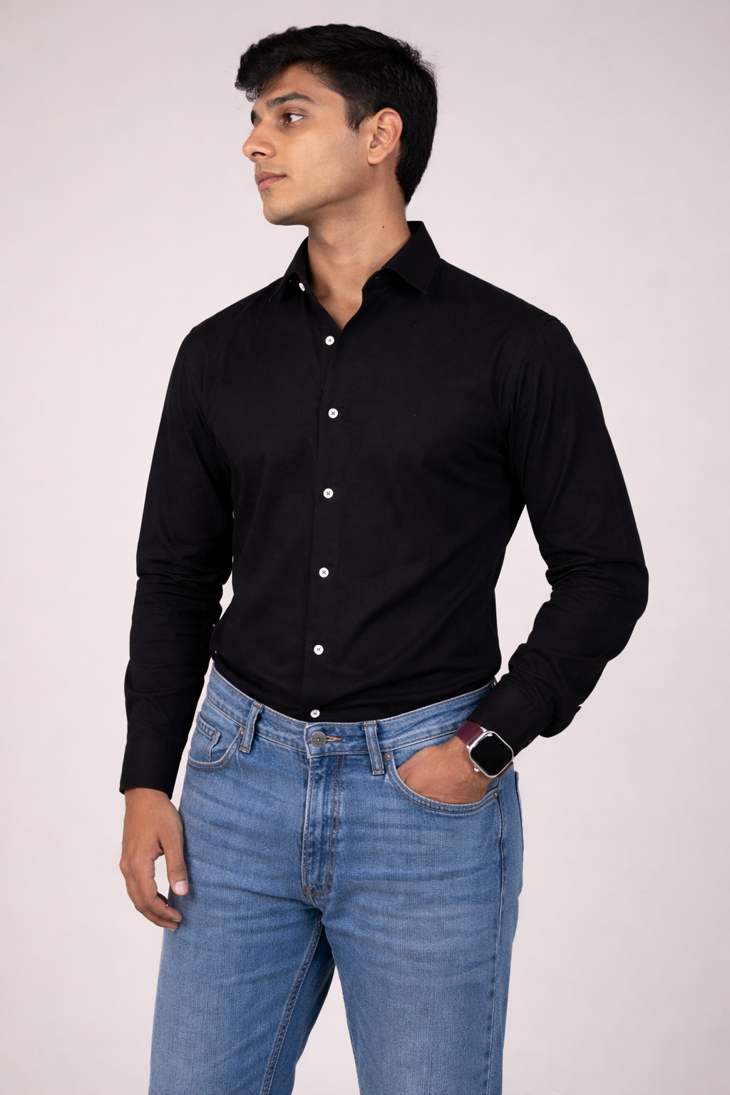 Moos Branded Mens Casual Shirt-Black MCS-39