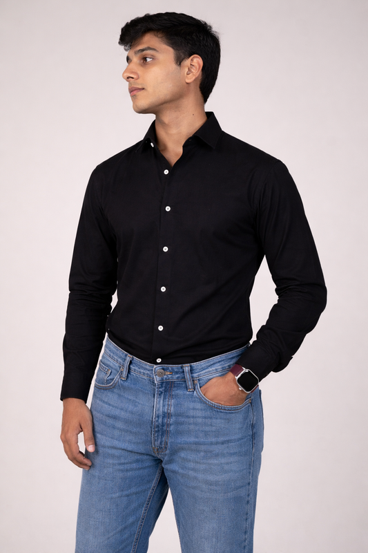 Moos Branded Mens Casual Shirt-Black MCS-39