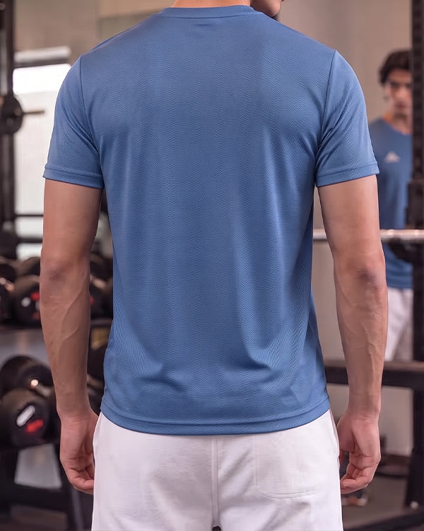Adeds Men’s Breathable Crew Neck Sports Dry Fit T-Shirt – Royal Blue MDT-29