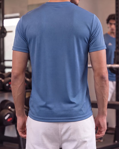Adeds Men’s Breathable Crew Neck Sports Dry Fit T-Shirt – Royal Blue MDT-29