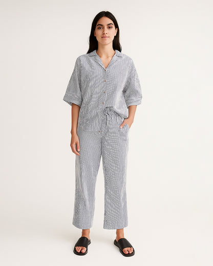 Zelig Branded Blue & White Striped Co-Ord Set WCS-08