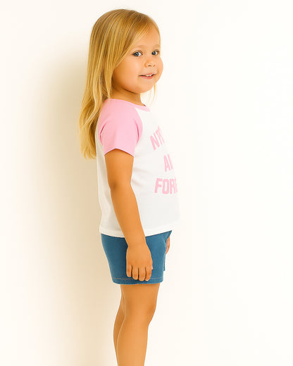 ZARRAA Branded Girl's T-shirt White & Pink Color GTS-03