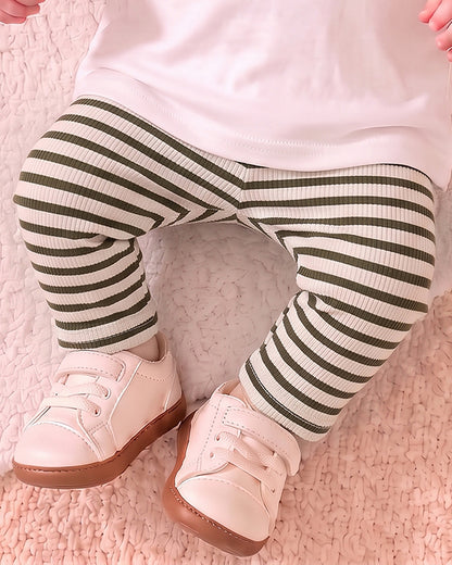 Branded Girl's Tigts White Color with Dark Green stripes GTD-05