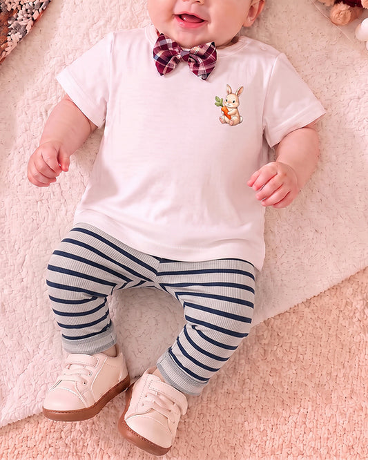 Branded Girl's Tigts White Color with Blue stripes GTD-04