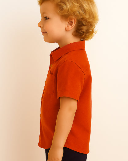 Branded Boy's Burnt Orange Color Shirt BS-03