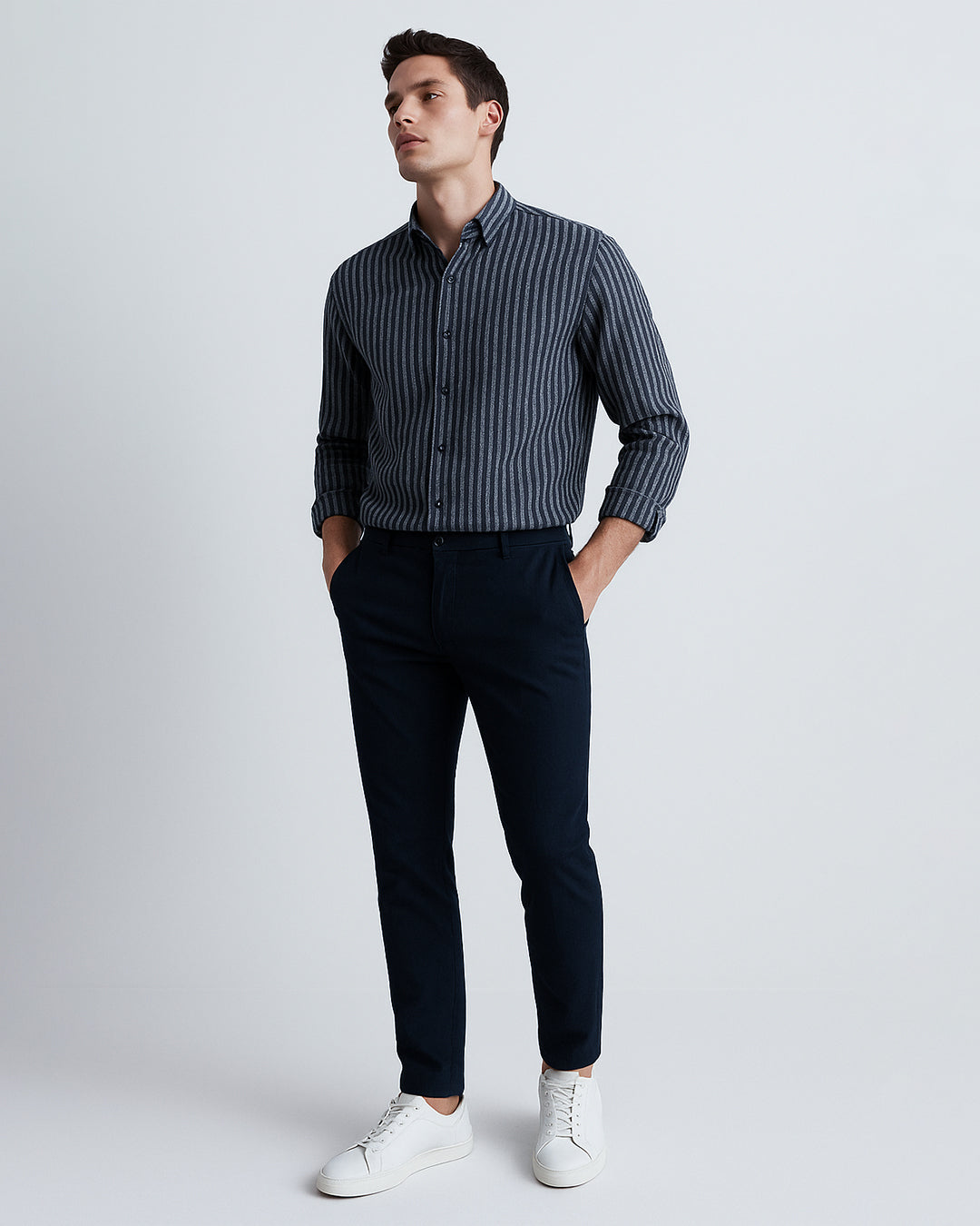 Michael Krs Branded Men’s Vertical Striped Casual Shirt MFS-22