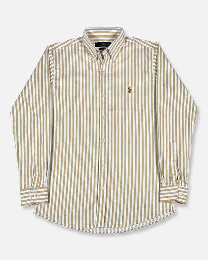 Pollo Branded Men's Slim Fit Yellow Striped Shirt MFS-10