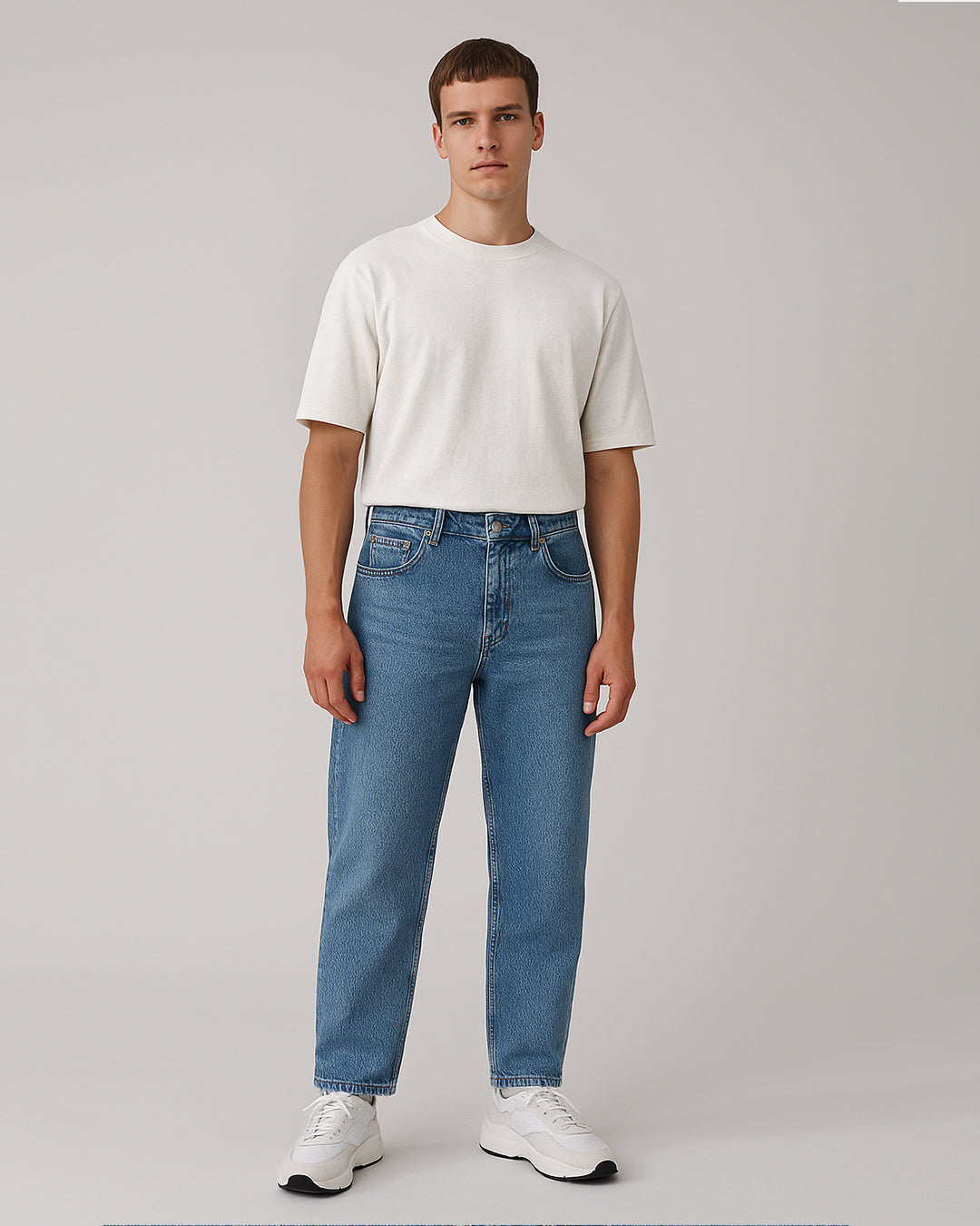 PullNBear Branded Men's Baggy Fit Denim Jeans - Blue MJ-16