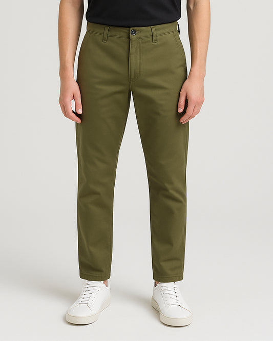Leftees Branded Men's Slim Fit Chino Pant Green Color MCP-03