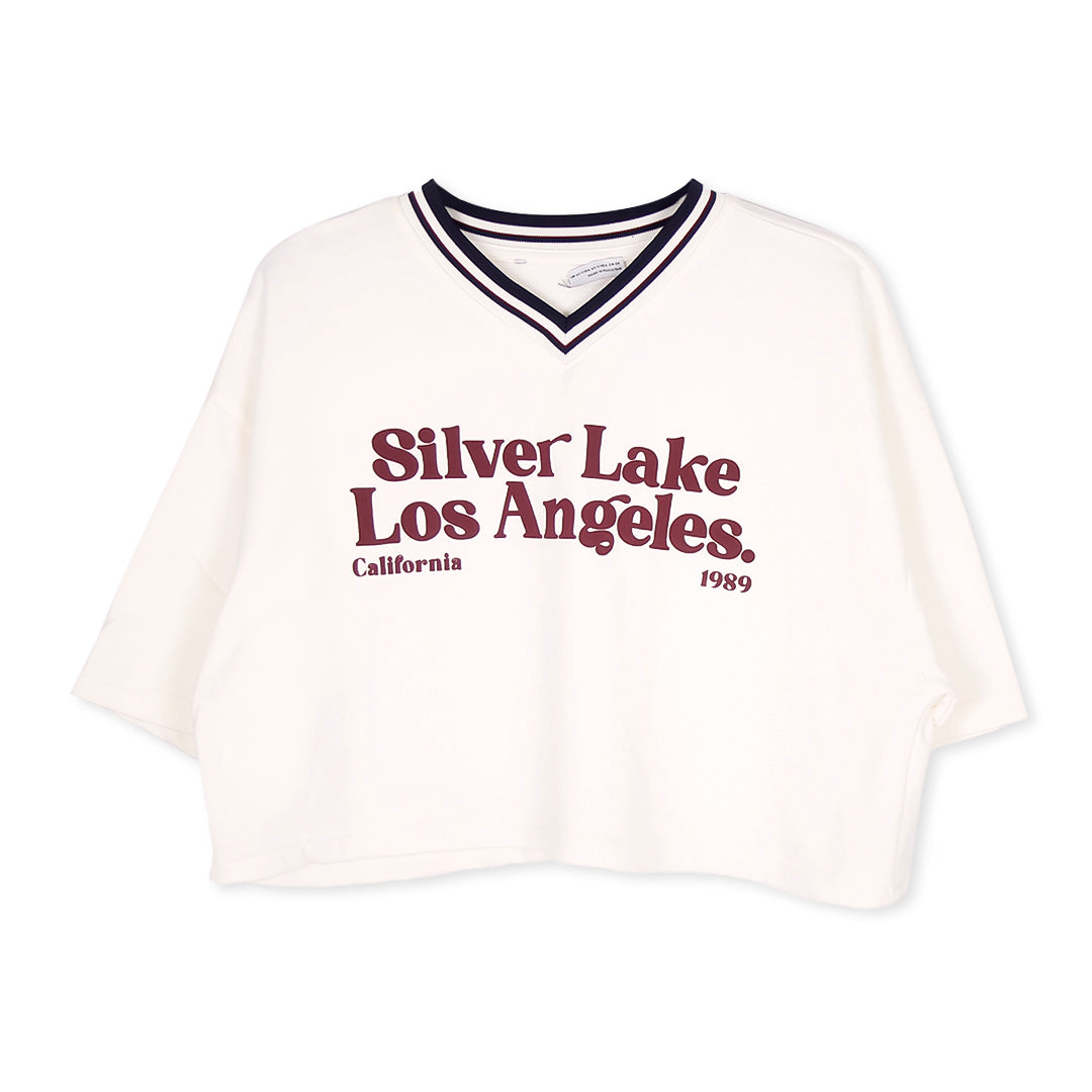 Crop top saying "Silver Lake Los Angeles"