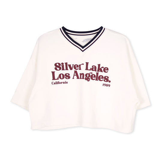 Crop top saying "Silver Lake Los Angeles"