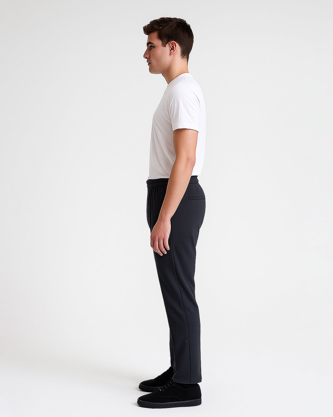 Zelig Branded Men's Black Textured Trouser MTR-05