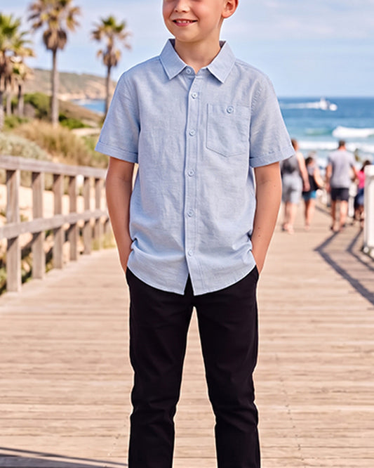 TILTY Branded Boy's Sky Blue Color Shirt Half Sleeves BS-12