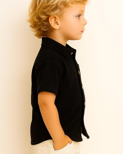 TILTY Branded Boy's Black Color Shirt BS-02