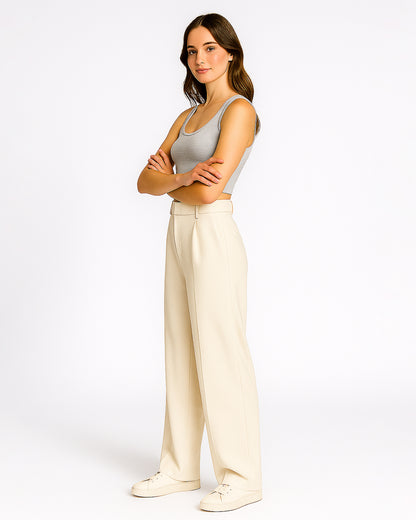 BOOH Branded Women’s Soft Ribbed Basic Crop Top– Light Grey WTT-05