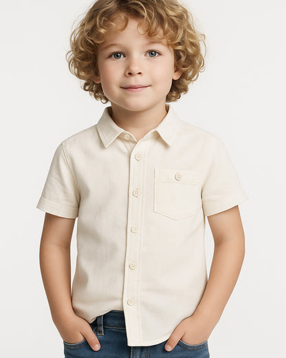 TILTY Branded Boy's White Color Shirt Half Sleeves BS-11