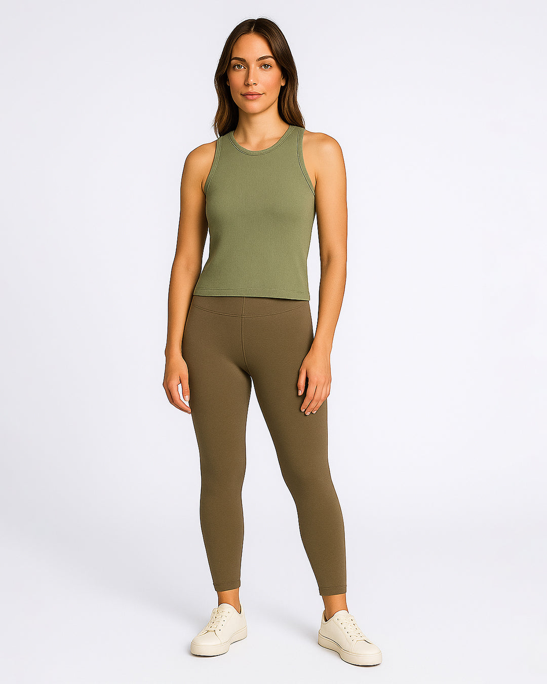 BOOH Branded Women’s Ribbed Tank Top – Sage Green WTT-06